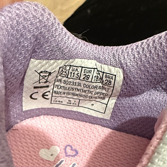 NWT Skechers Girls Heart Light Slip on Sneakers - Pink and Silver size 12.5 - Picture 7 of 8